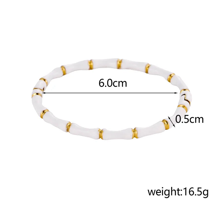 White Bamboo Style Bracelet for Women | Anti-Tarnish Daily Wear Jewelry