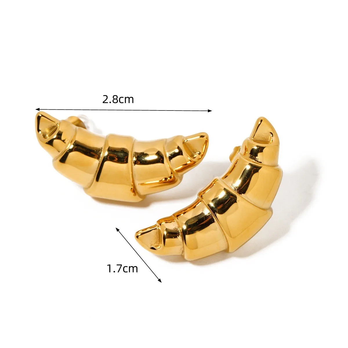 Gold Croissant Earrings | Sculptural Stainless Steel