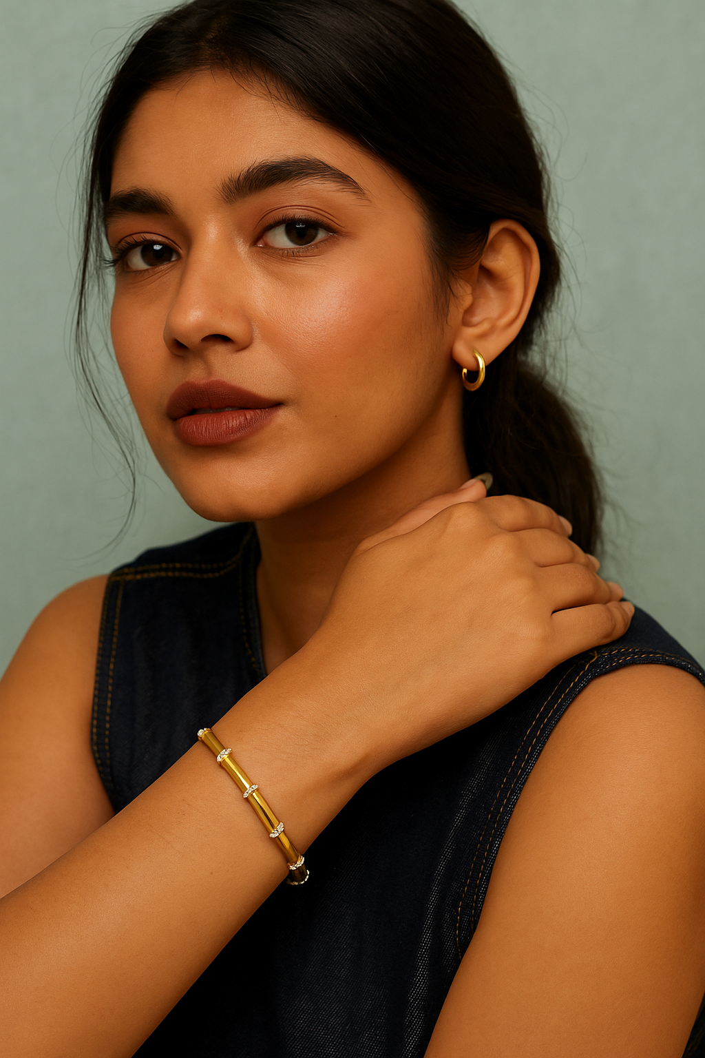 Bamboo Whisper Cuff – Gold