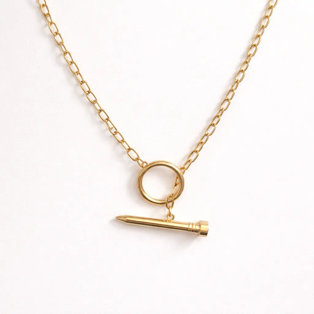 Nova Toggle Bar Necklace – Minimal Gold Plated Anti Tarnish Jewelry
