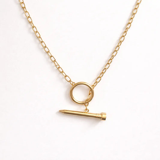 Nova Toggle Bar Necklace – Minimal Gold Plated Anti Tarnish Jewelry