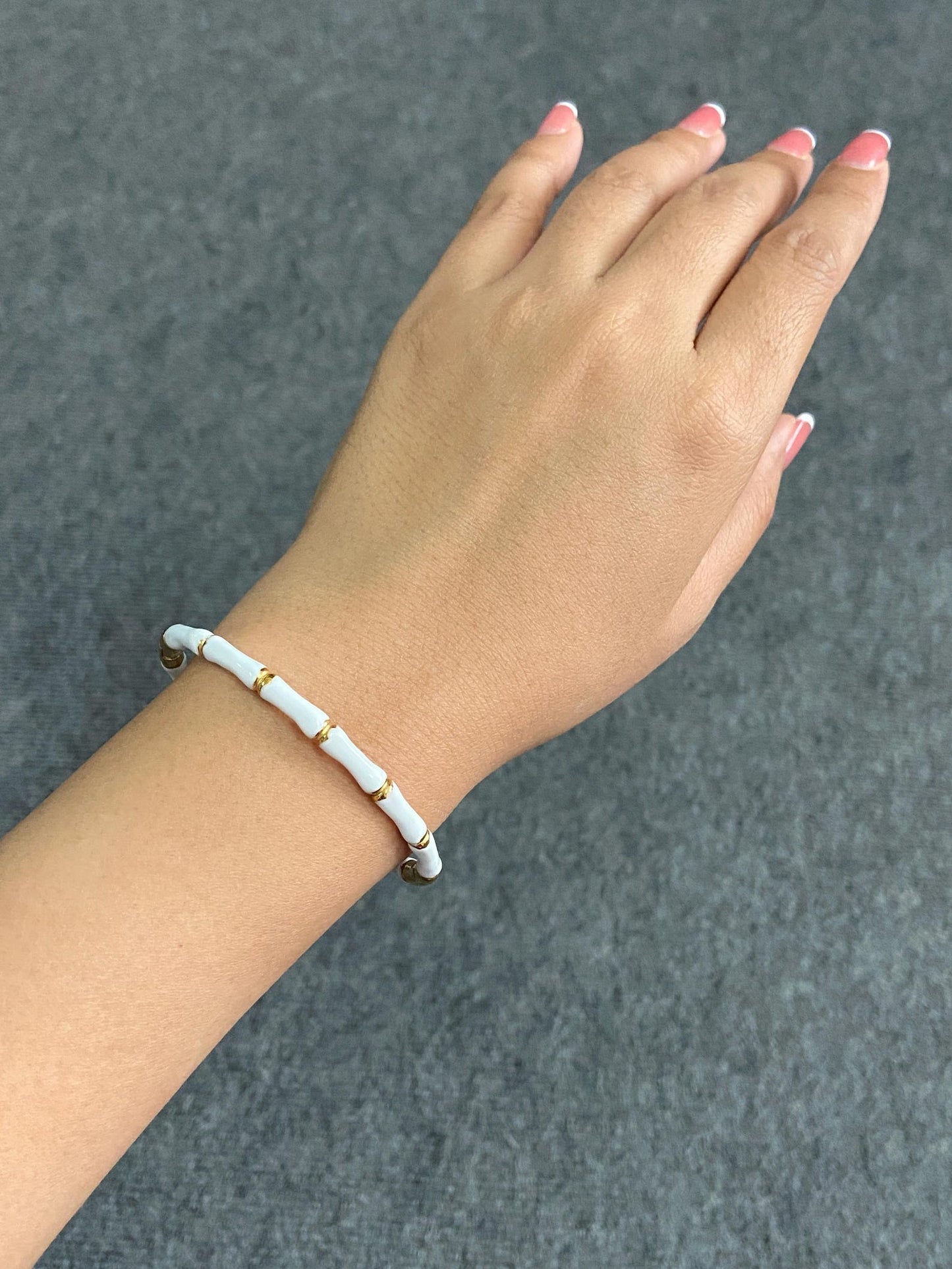 White Bamboo Style Bracelet for Women | Anti-Tarnish Daily Wear Jewelry